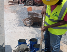 Prélèvements de béton sur le chantier de la Cité renaissance Lomé (Togo)